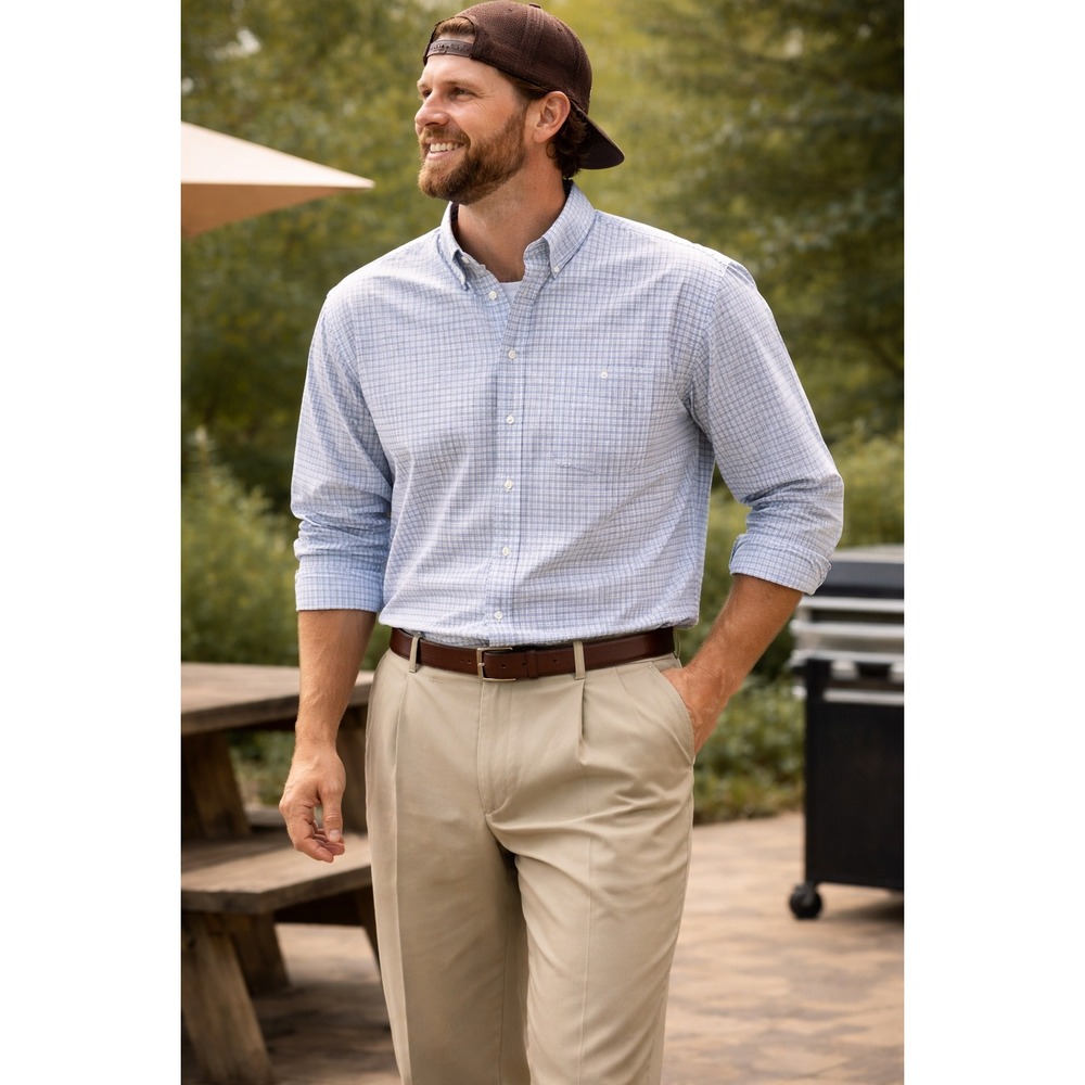 Dockers Khaki Pants Mens 44x30 Pleated Beige‎ Classic Fit Casual Dress Chinos